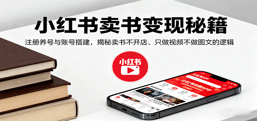 小红书卖书变现秘籍，注册养号与账号搭建，揭秘卖书不开店、只做视频不做图文的逻辑-泡泡网赚