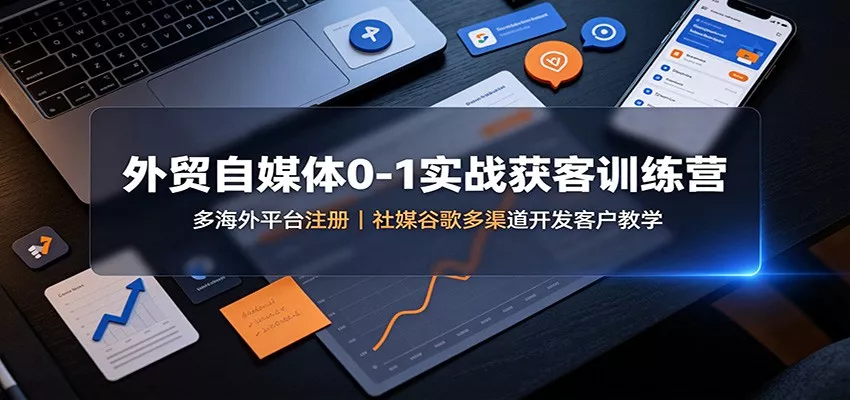 外贸自媒体0-1实战获客训练营：多海外平台注册，社媒谷歌多渠道开发客户教学-泡泡网赚