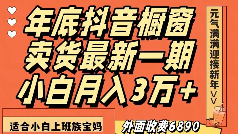 外面收费6890元年底抖音橱窗卖货最新一期，小白月入3万，适合小白上班族宝妈【揭秘】-泡泡网赚