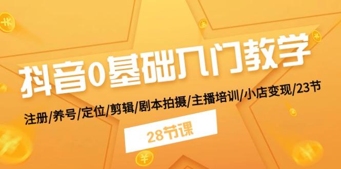 抖音0基础入门教学 注册/养号/定位/剪辑/剧本拍摄/主播培训/小店变现/28节-泡泡网赚