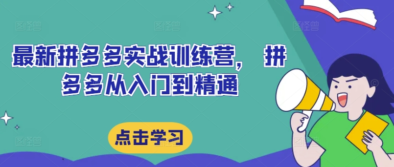 最新拼多多实战训练营， 拼多多从入门到精通-泡泡网赚