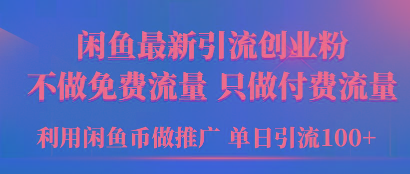 (9584期)2024年闲鱼币推广引流创业粉，不做免费流量，只做付费流量，单日引流100+-泡泡网赚