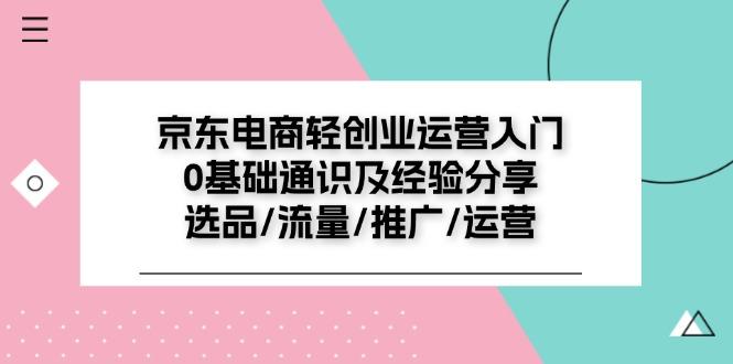 京东电商-轻创业运营入门0基础通识及经验分享：选品/流量/推广/运营-泡泡网赚