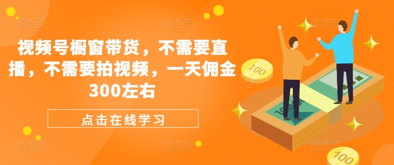 视频号橱窗带货，不需要直播，不需要拍视频，一天佣金300左右-泡泡网赚