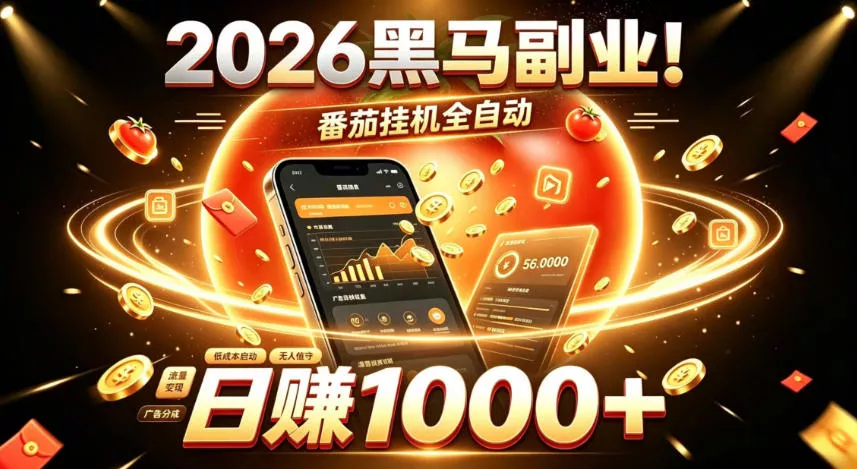 2026黑马副业!番茄挂G全自动日入1000+,操作最简单、门槛最低的线上轻资产项目【揭秘】 2026黑马副业!番茄挂G全自动日入1000+,操作最简单、门槛最低的线上轻资产项目【揭秘】