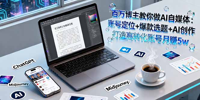 百万博主教你做AI自媒体：账号定位+爆款选题+AI创作 打造高转化账号月赚5w-泡泡网赚