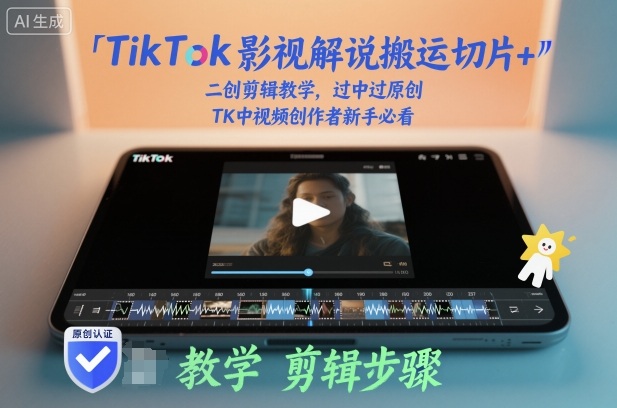 TikTok影视解说搬运切片+二创剪辑教学，过中过原创，TK中视频创作者新手必看-泡泡网赚