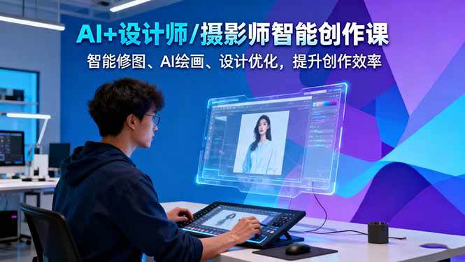AI+设计师/摄影师智能创作课：智能修图、AI绘画、设计优化，提升创作效率-泡泡网赚