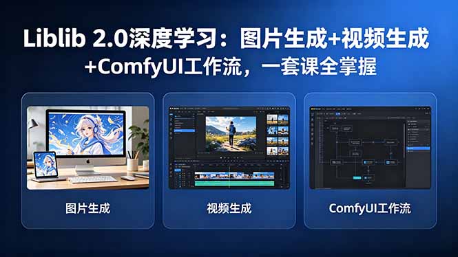 Liblib 2.0深度学习：图片生成+视频生成+ComfyUI工作流，一套课全掌握-泡泡网赚