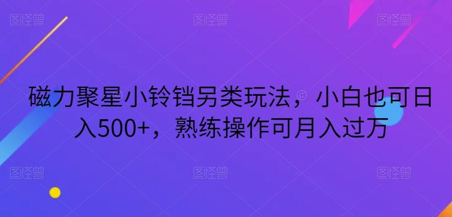 磁力聚星小铃铛另类玩法，小白也可日入500+，熟练操作可月入过万-泡泡网赚