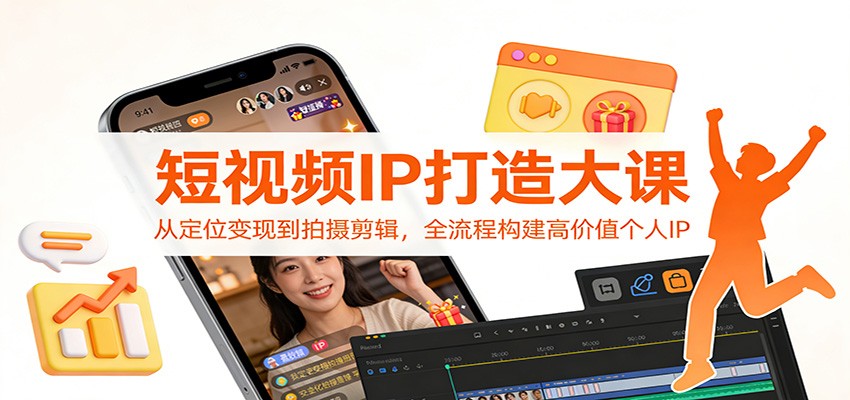 短视频IP打造大课：从定位变现到拍摄剪辑，全流程构建高价值个人IP-泡泡网赚