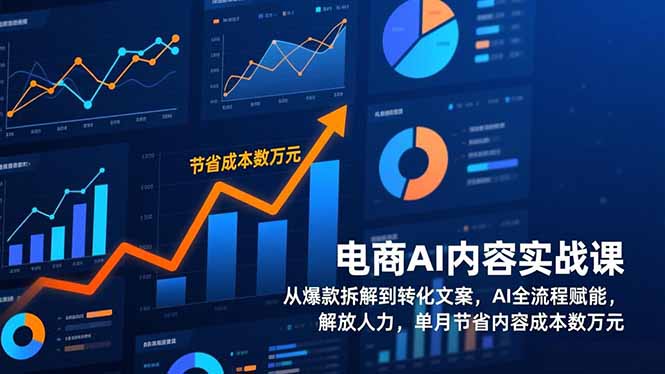 电商AI内容实战课，从爆款拆解到转化文案，AI全流程赋能，解放人力，单月节省内容成本数万元-泡泡网赚