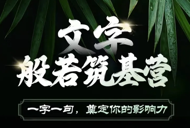 文字般若筑基营，用文字打造自己的影响力，写好文案 写出影响力 写出吸金力-泡泡网赚