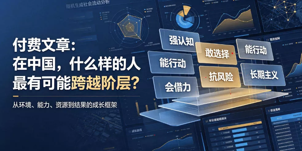 付费文章：在中国，什么样的人最有可能跨越阶层？-泡泡网赚