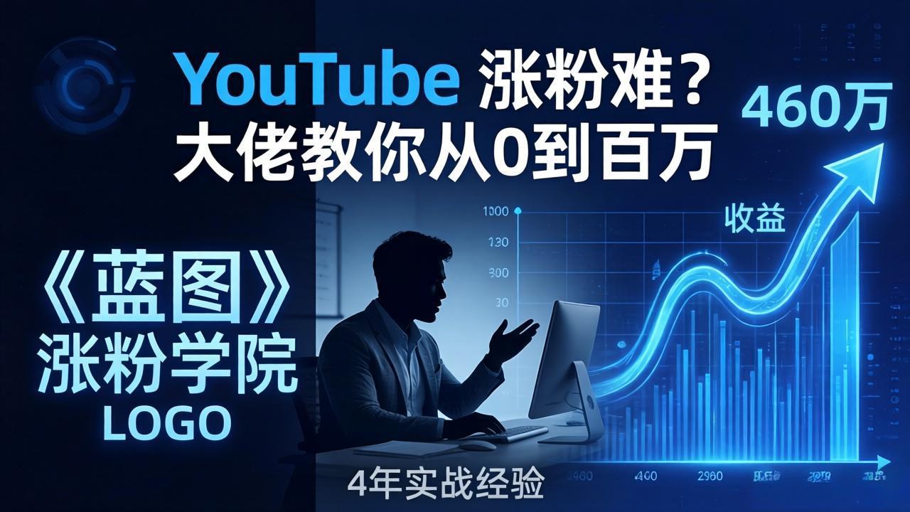 YouTube 涨粉难?《蓝图涨粉学院》:4 年赚 460 万的大佬教策略,从0到百万有路径! YouTube 涨粉难?《蓝图涨粉学院》:4 年赚 460 万的大佬教策略,从0到百万有路径!