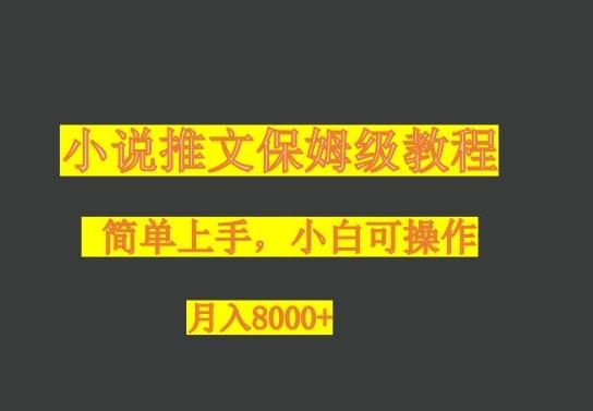 小说推文保姆级教程，小白可操作，月入8000+-泡泡网赚