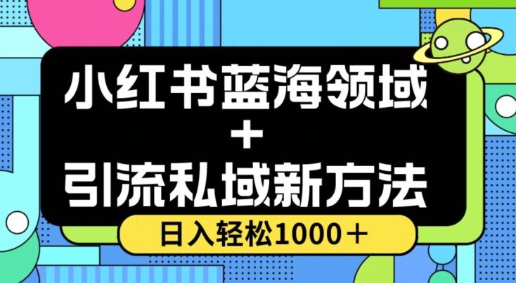 小红书蓝海虚拟＋引流私域新方法，100%不限流，日入轻松1000＋，小白无脑操作【揭秘】-泡泡网赚