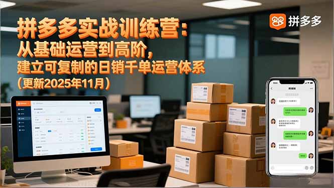 拼多多实战训练营：从基础运营到高阶，建立可复制的日销千单运营体系(更新11月-泡泡网赚