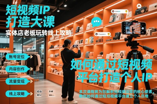短视频ip打造大课，实体店老板玩转线上攻略-泡泡网赚