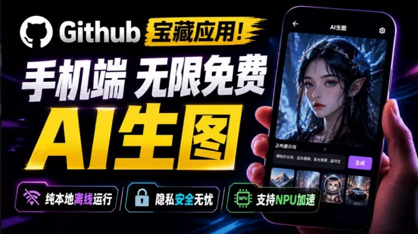 Github宝藏应用!手机端无限免费AI生图,纯本地离线运行,支持NPU加速斩获3.1k stars,local-dream Github宝藏应用!手机端无限免费AI生图,纯本地离线运行,支持NPU加速斩获3.1k stars,local-dream