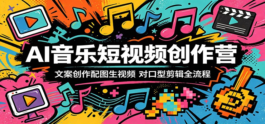 AI音乐短视频创作营：文案创作配图生视频，对口型剪辑全流程-泡泡网赚