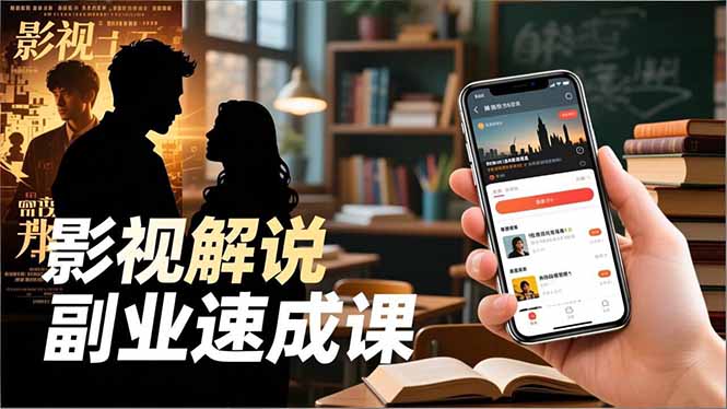 Tk影视解说副业速成课，软件安装、全流程实操、爆款预设，新手两周变现-泡泡网赚
