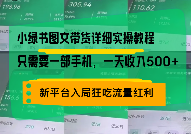 小绿书图文带货详细实操教程，只需要一部手机，一天收入500+，轻松变现-泡泡网赚
