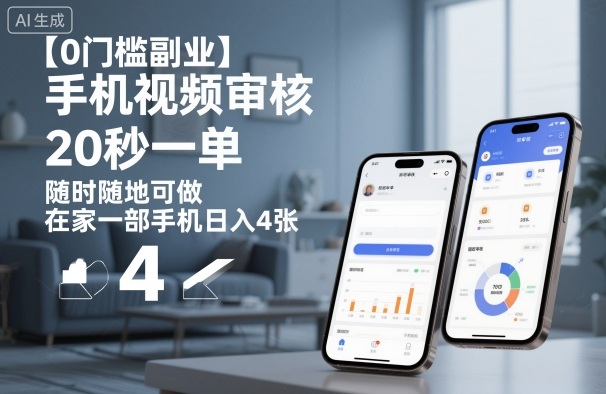 【0门槛副业】手机视频审核，20秒一单，随时随地可做，在家一部手机日入4张【揭秘】-泡泡网赚