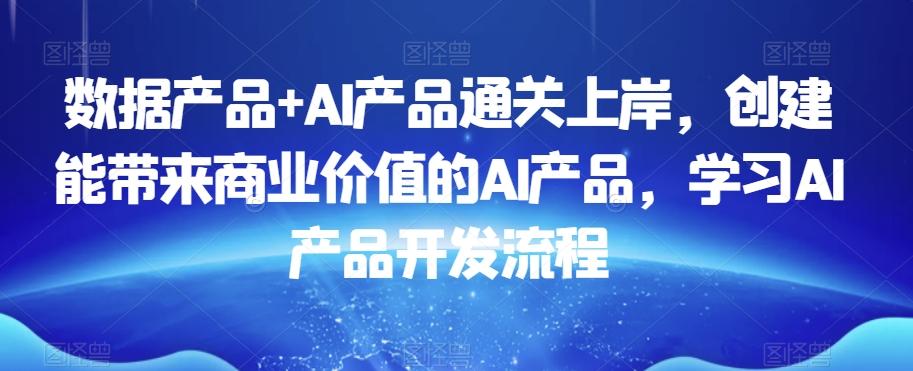 数据产品+AI产品通关上岸，创建能带来商业价值的AI产品，学习AI产品开发流程-泡泡网赚