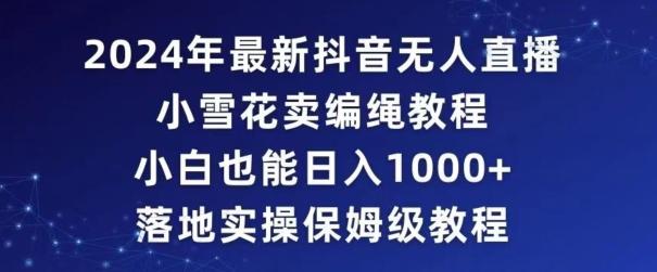 2024年抖音最新无人直播小雪花卖编绳项目，小白也能日入1000+落地实操保姆级教程【揭秘】-泡泡网赚