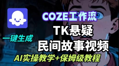 Coze扣子工作流一键生成TK悬疑民间故事视频，AI实操教学+保姆级教程-泡泡网赚