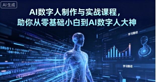 AI数字人制作与实战课程，助你从零基础小白到AI数字人大神-泡泡网赚