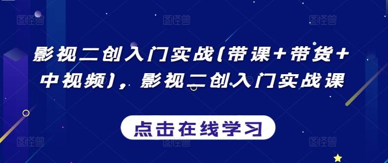 影视二创入门实战(带课+带货+中视频)，影视二创入门实战课-泡泡网赚
