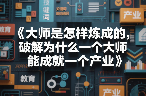 大师是怎样炼成的，破解为什么一个大师，能成就一个产业【电子书】-泡泡网赚