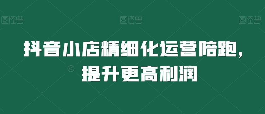 抖音小店精细化运营陪跑，提升更高利润-泡泡网赚