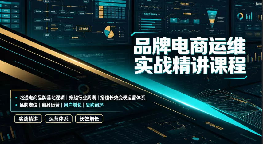 品牌电商运维实战精讲课程｜吃透电商品牌落地逻辑、穿越行业周期、搭建长效变现运营体系-泡泡网赚