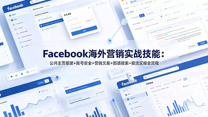Facebook海外营销实战技能：公共主页搭建+账号安全+营销文案+图谱搜索+投流实操全流程-泡泡网赚