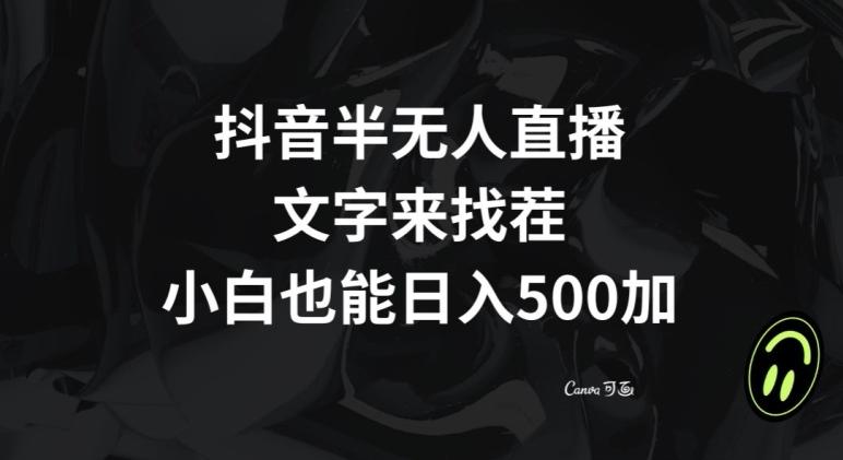 抖音半无人直播，文字来找茬小游戏，每天收益500+【揭秘】-泡泡网赚
