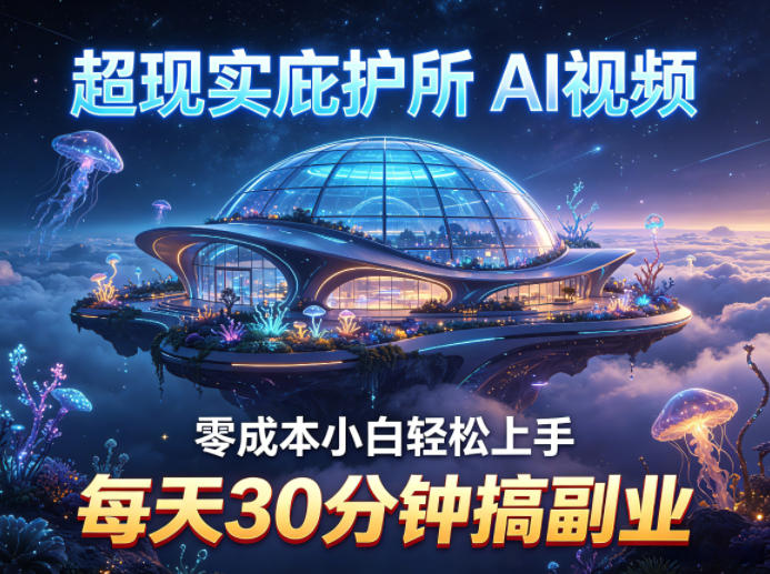 超现实庇护所AI视频项目拆解，零成本小白轻松上手，每天30分钟搞副业-泡泡网赚