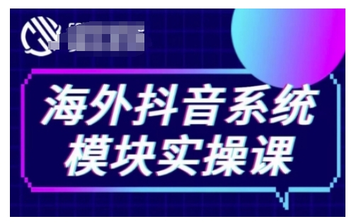 海外抖音Tiktok系统模块实操课，TK短视频带货，TK直播带货，TK小店端实操等-泡泡网赚