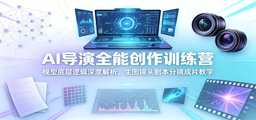 AI导演全能创作训练营：模型底层逻辑深度解析，生图镜头剧本分镜成片教学-泡泡网赚