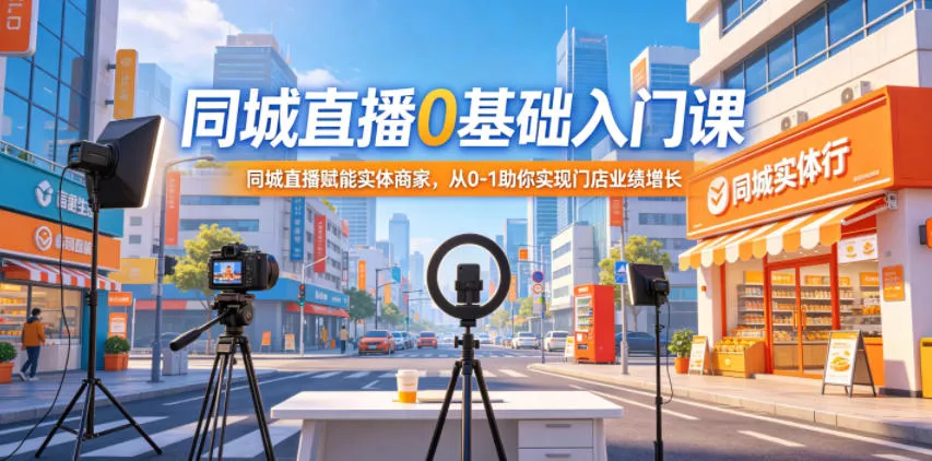 同城直播0基础入门课，同城直播赋能实体商家，从0-1助你实现门店业绩增长-泡泡网赚