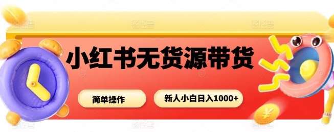 小红书无货源带货项目，简单无脑，新人小白日入多张-泡泡网赚