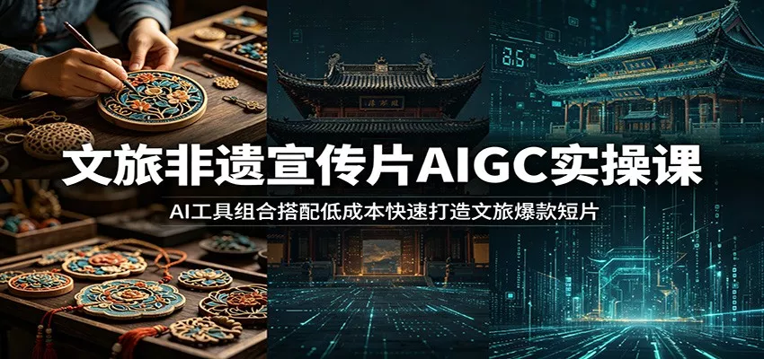 文旅非遗宣传片AIGC实操课：AI工具组合搭配低成本快速打造文旅爆款短片-泡泡网赚