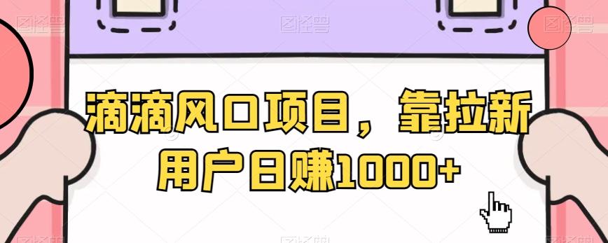 滴滴风口项目，靠拉新用户日赚1000+-泡泡网赚