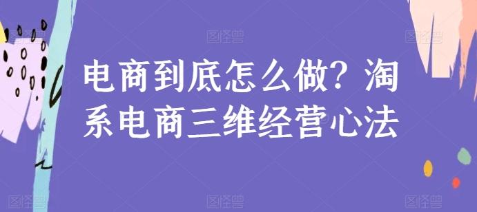 电商到底怎么做？淘系电商三维经营心法-泡泡网赚