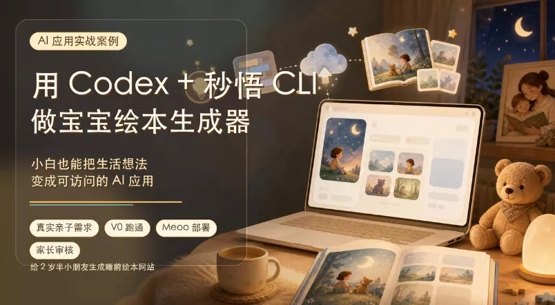 AI应用实战案例，用Codex+秒悟CLl做宝宝绘本生成器，小白也能把生活想法变成可访问的AI应用-泡泡网赚