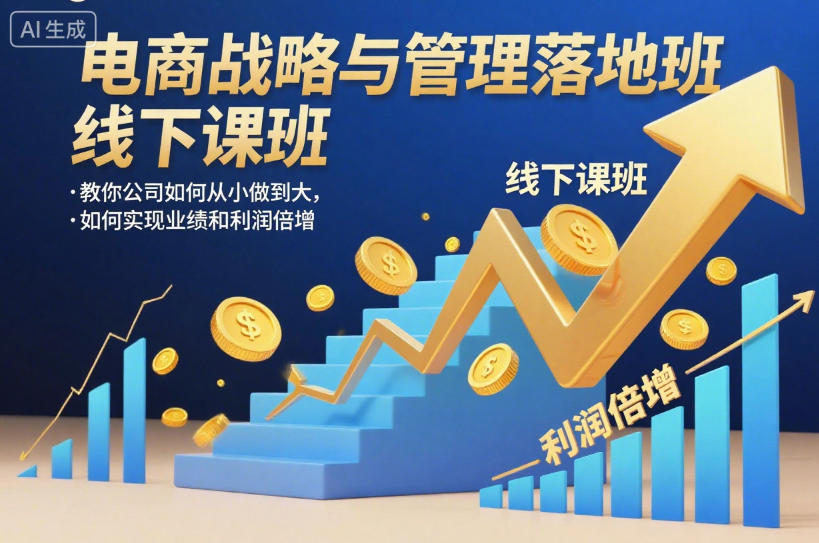 电商战略与管理落地班线下课，教你公司如何从小做到大，如何实现业绩和利润倍增【录音】-泡泡网赚