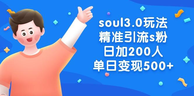 soul3.0玩法精准引流s粉，日加200人单日变现500+-泡泡网赚