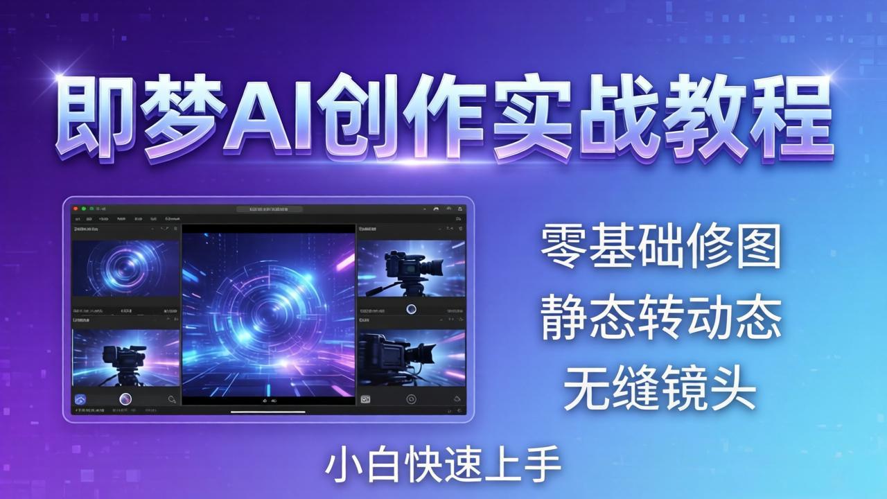 即梦AI创作实战教程，从零基础修图到AI导演，实战教学静态转动态+无缝镜头，小白快速上手-泡泡网赚